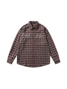 Liber Autumn Neutral wear Beading Plaid Shirts