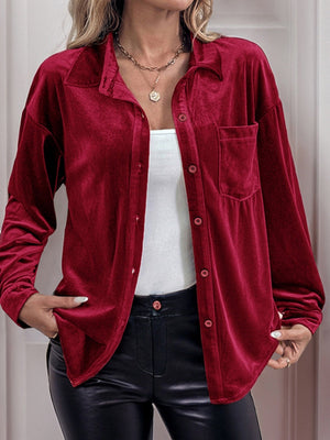 Velvet Cardigan Loose Leisure Workplace Shirts
