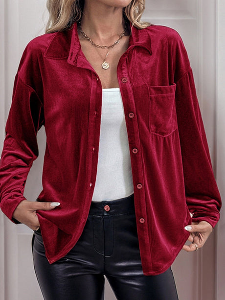 Velvet Cardigan Loose Leisure Workplace Shirts