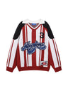 Christmas Retro Contrasting Letters Jacquard Small Lapel Pullover Sweater
