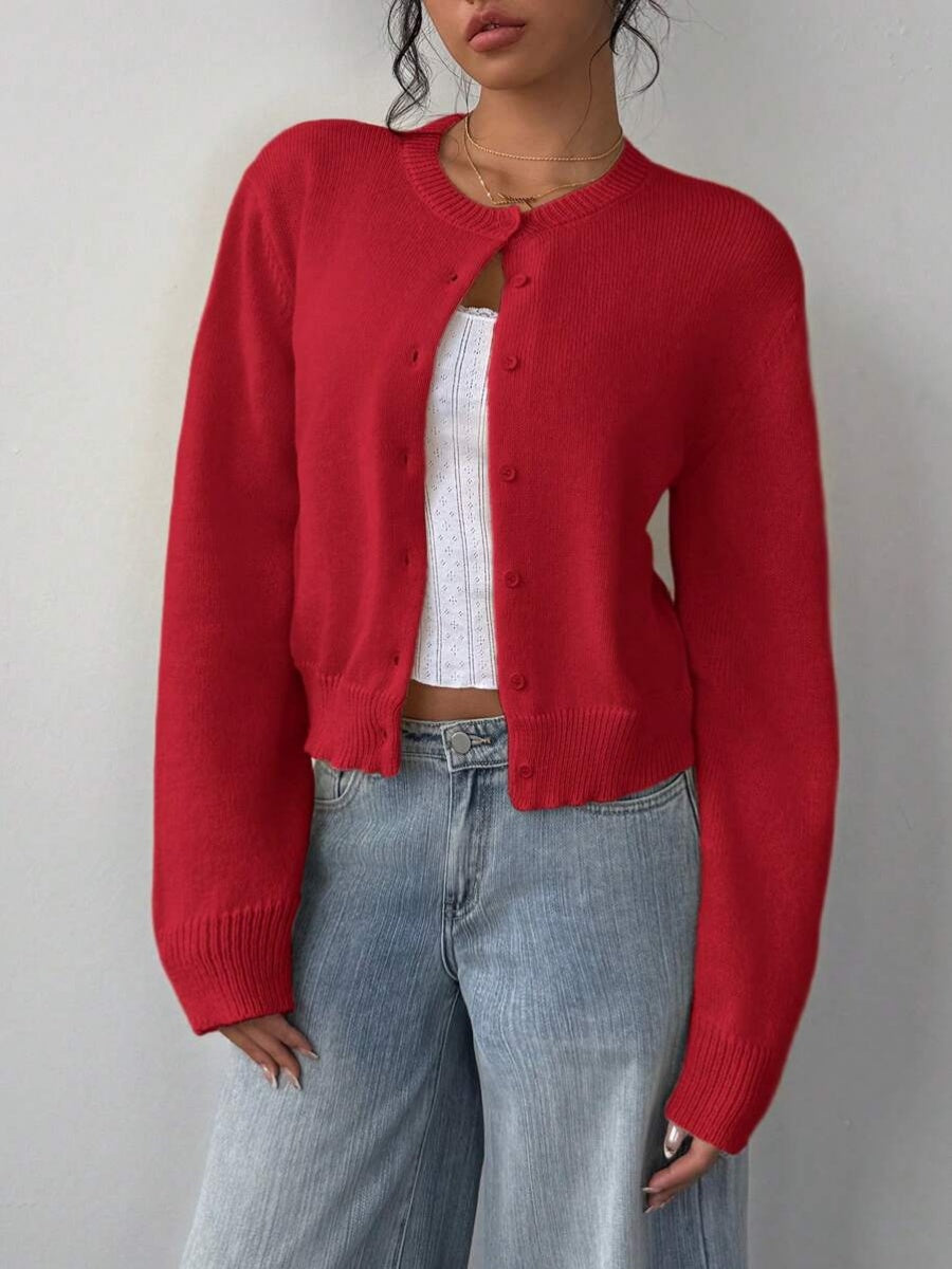 Thread Solid Color Simplicity Cardigans
