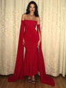 One-shoulder Ribbon Hip-length Dress