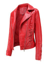 Weaving Bandage Leisure Leather Jacket