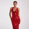 Halter Sequins V-neck Hip-length Dress