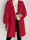 Solid Color Long-sleeved Hooded Loose Plush Jackets