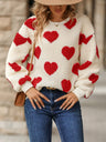 Heart Pattern Sweatshirt Jacket
