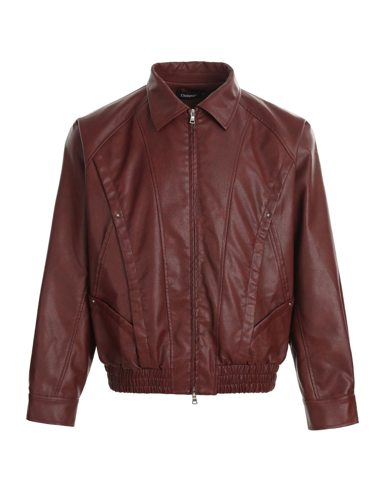 Retro Locomotive Cleanfit Deconstruction Splicing Leather Jacket