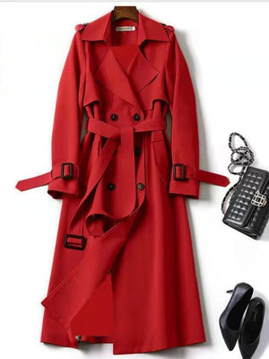 Belt Buttons Long Trench Coats