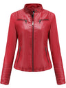 Street Cool Thin Three-dimensional Decoration Leather Jacket