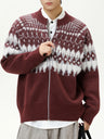 Retro Fair Isle pattern Ethnic style Cardigans