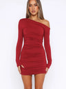 Liber Summer Women's Pleated Solid Color Mini&Short Dresses