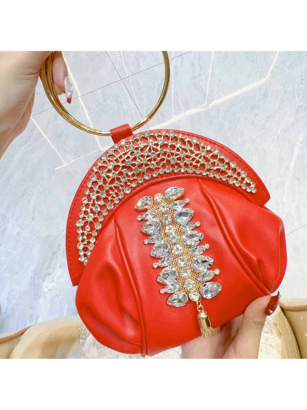 Liber Four Seasons ACC Pleated Diamond Cloud Bag