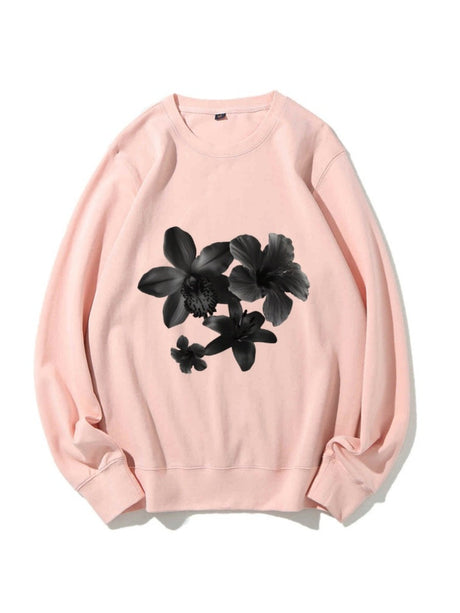 Flower Head Printed Sweatshirt