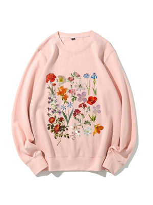 Flower Head Printed Sweatshirt