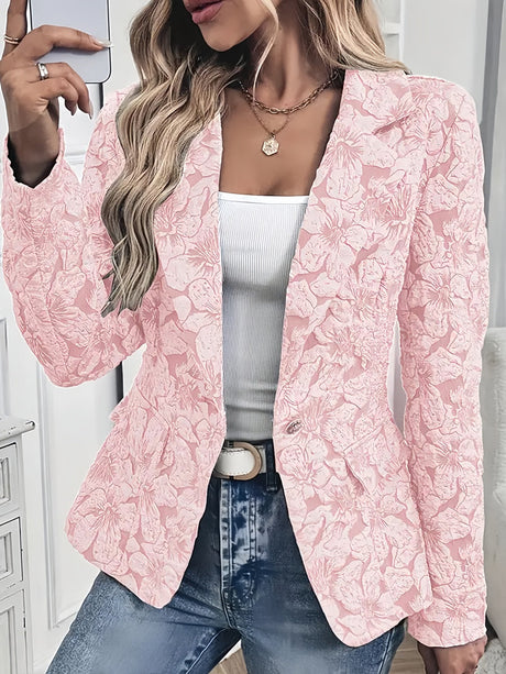 Slim Fit Three-dimensional Flowers Blazers