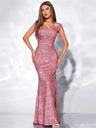 Sequined tights Fishtail Spaghetti Strap Maxi Dress