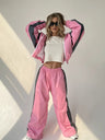 Liber Autumn women's contrast color jacket long sleeve two piece suit