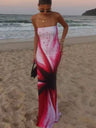 Liber European and American style Women's Printed 3D Three-dimensional pattern Maxi Dresses