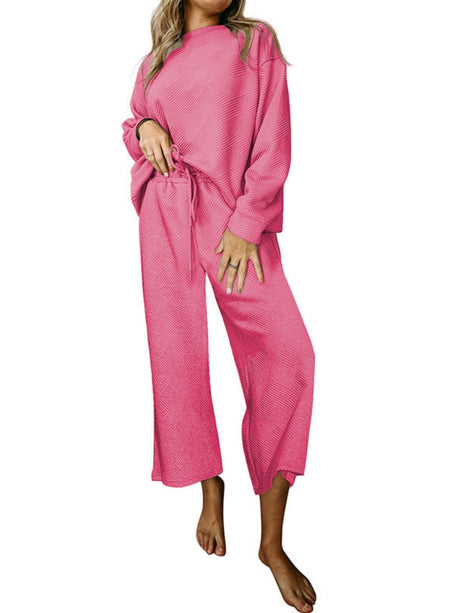 Liber Spring Women's Splicing Diamond 2-piece Sets