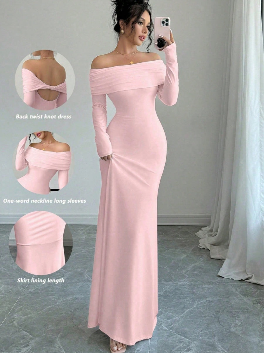 Liber Summer Women's Pleated Solid Color Maxi Dresses