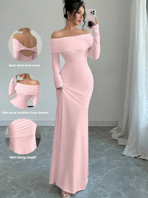 Liber Summer Women's Pleated Solid Color Maxi Dresses