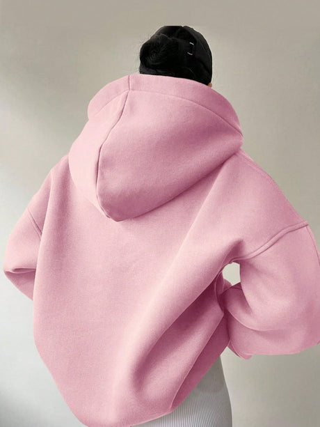Liber Autumn Women's Hooded Solid Color Sweatshirts&Hoodies