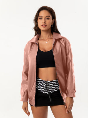 Street Cool Loose Pocket Leather Jacket