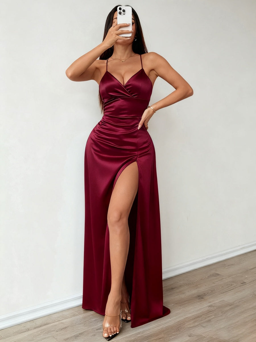 Camisoles Satin Slit Maxi Dresses