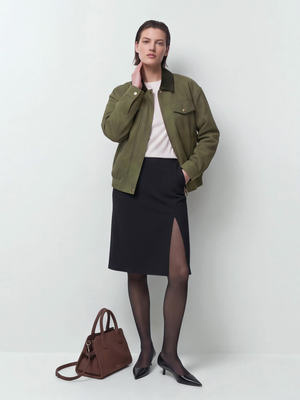 Zipper Pocket Solid Color Jackets