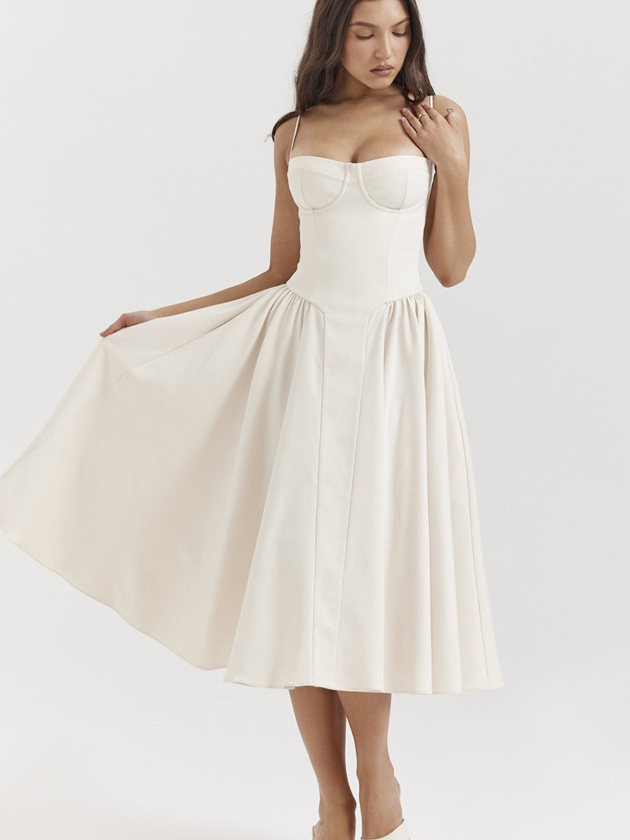 Camisoles Big Swing Solid Color Midi Dresses