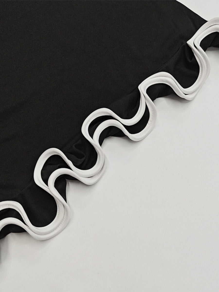 Liber Autumn Women's Ruffle Solid Color Mini&Short Dresses