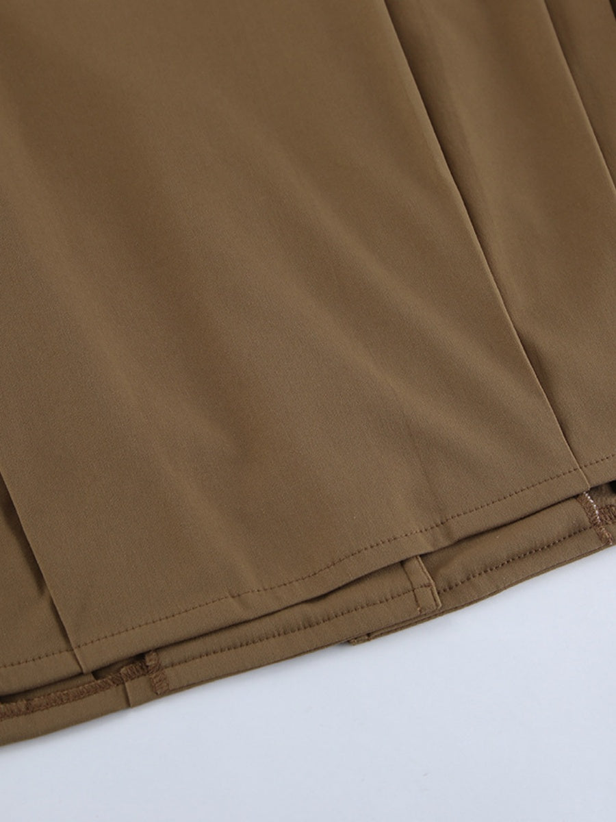 Liber Autumn Women's Buttons Solid Color Trench Coats