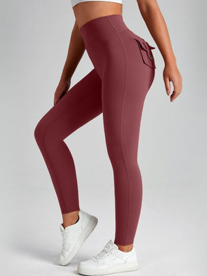 Pocket Peach Butt Yoga High Waist Buttocks Lift Sanded Stretch Tight Fit Sports Pants