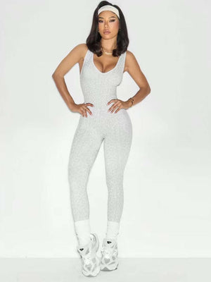 Leopard Print Cross Link Seamless Yoga Clothes Fitness Jumpsuits