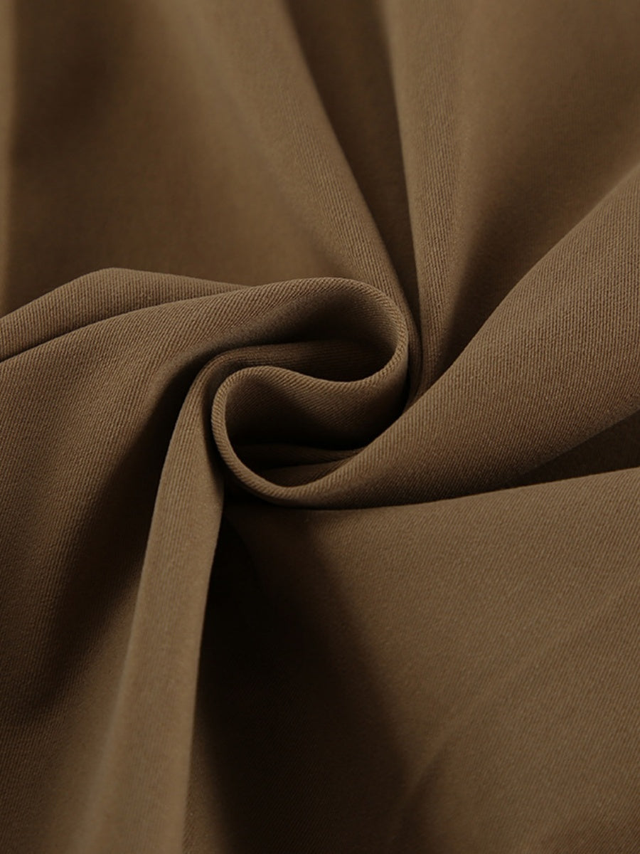 Liber Autumn Women's Buttons Solid Color Trench Coats
