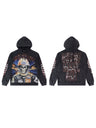 Rock Washed And Aged Skull Print Hoodies
