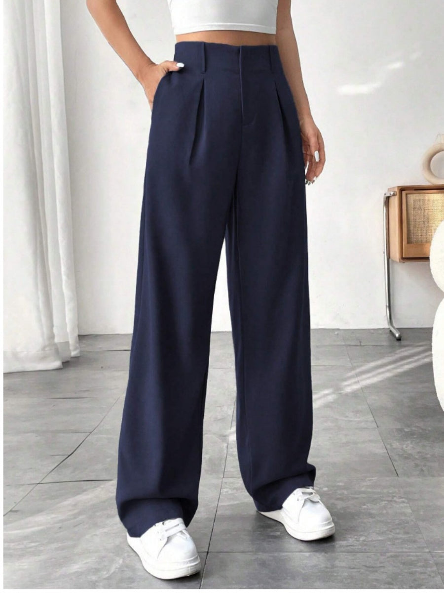 High waist Pocket Wide-leg Pants