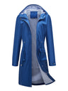 Leisure Water Proof Striped Lining Straight Zipper Hooded Jackets