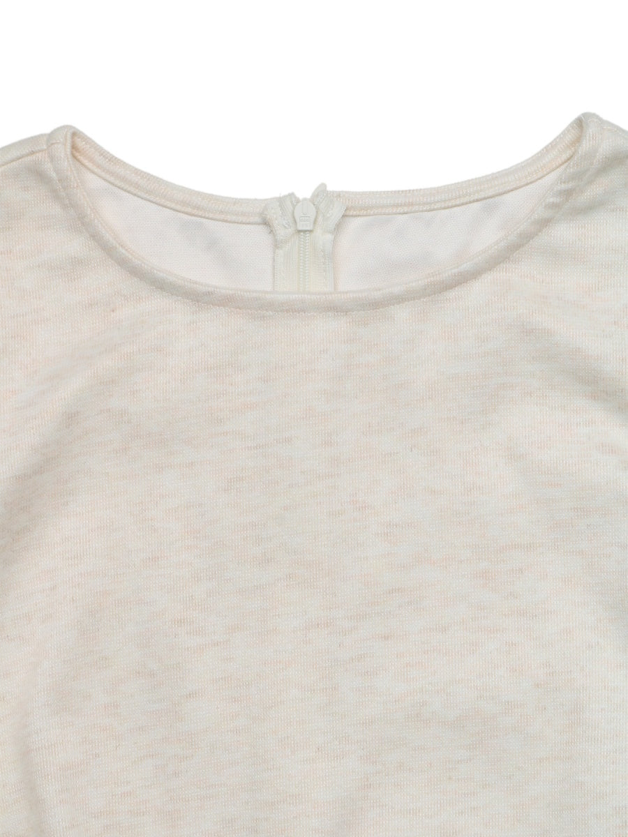 Zippered Long-sleeved Slim-fit Lace-trimmed Long-sleeved T-shirt