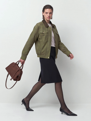 Zipper Pocket Solid Color Jackets