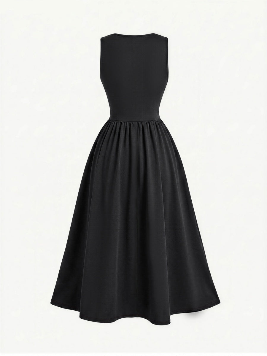 Straps Splicing Lace Sweet Retro Midi Dresses