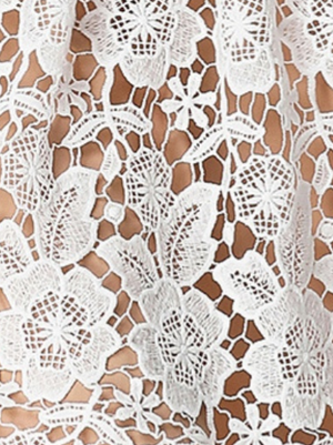 Hollow-out Water-soluble Lace Midi Dress
