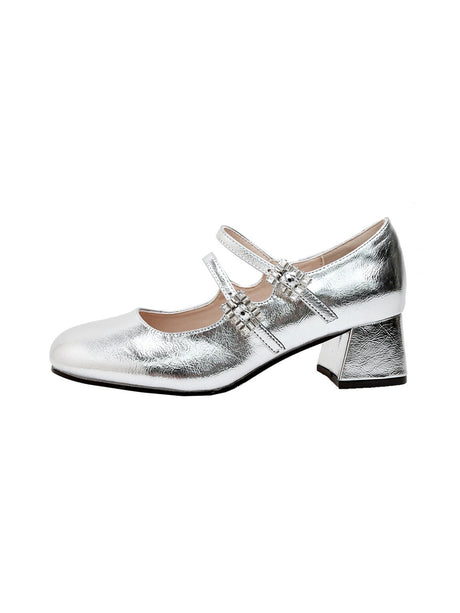 Liber Spring and Autumn Metal Women's Mary Jane Shoes