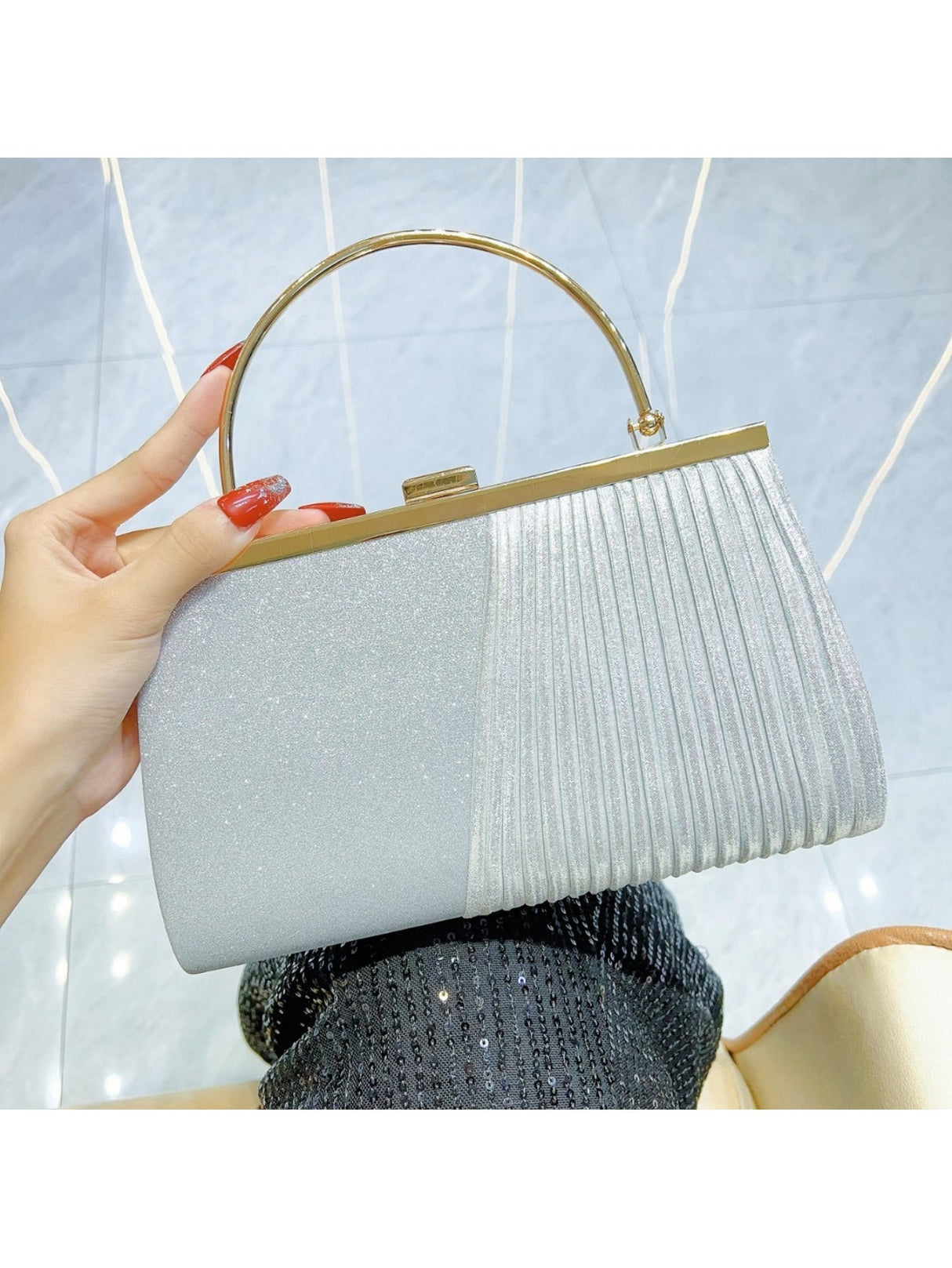 Liber Four Seasons ACC Sequin Pleated Bag