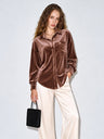 Long-sleeved Velvet Cardigan Blouse&Shirts
