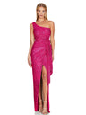 One-shoulder Tie-up Pleated Sweet And Spicy Sequined Dress