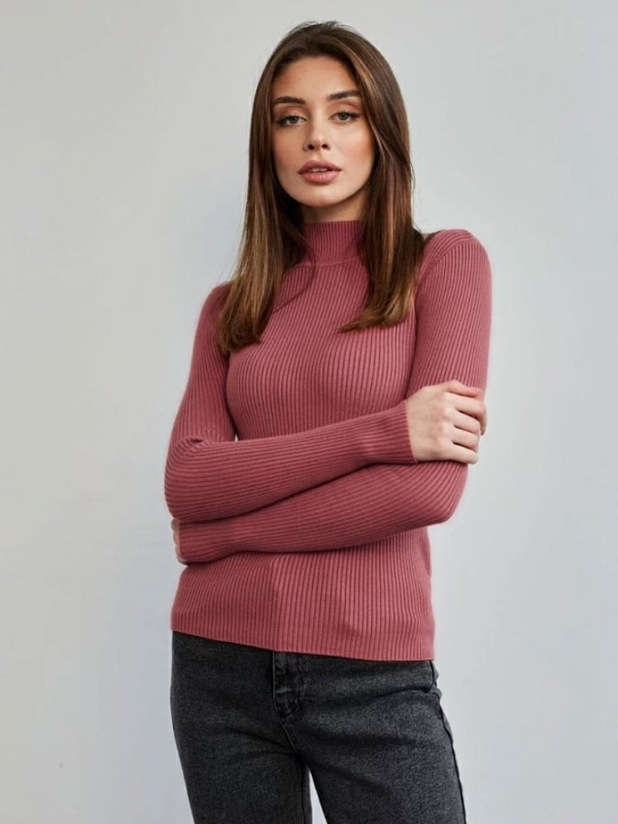 Half Turtleneck Solid Color Tights Versatile Sweaters