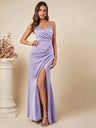 Satin Suspenders Pleated Maxi Dresses