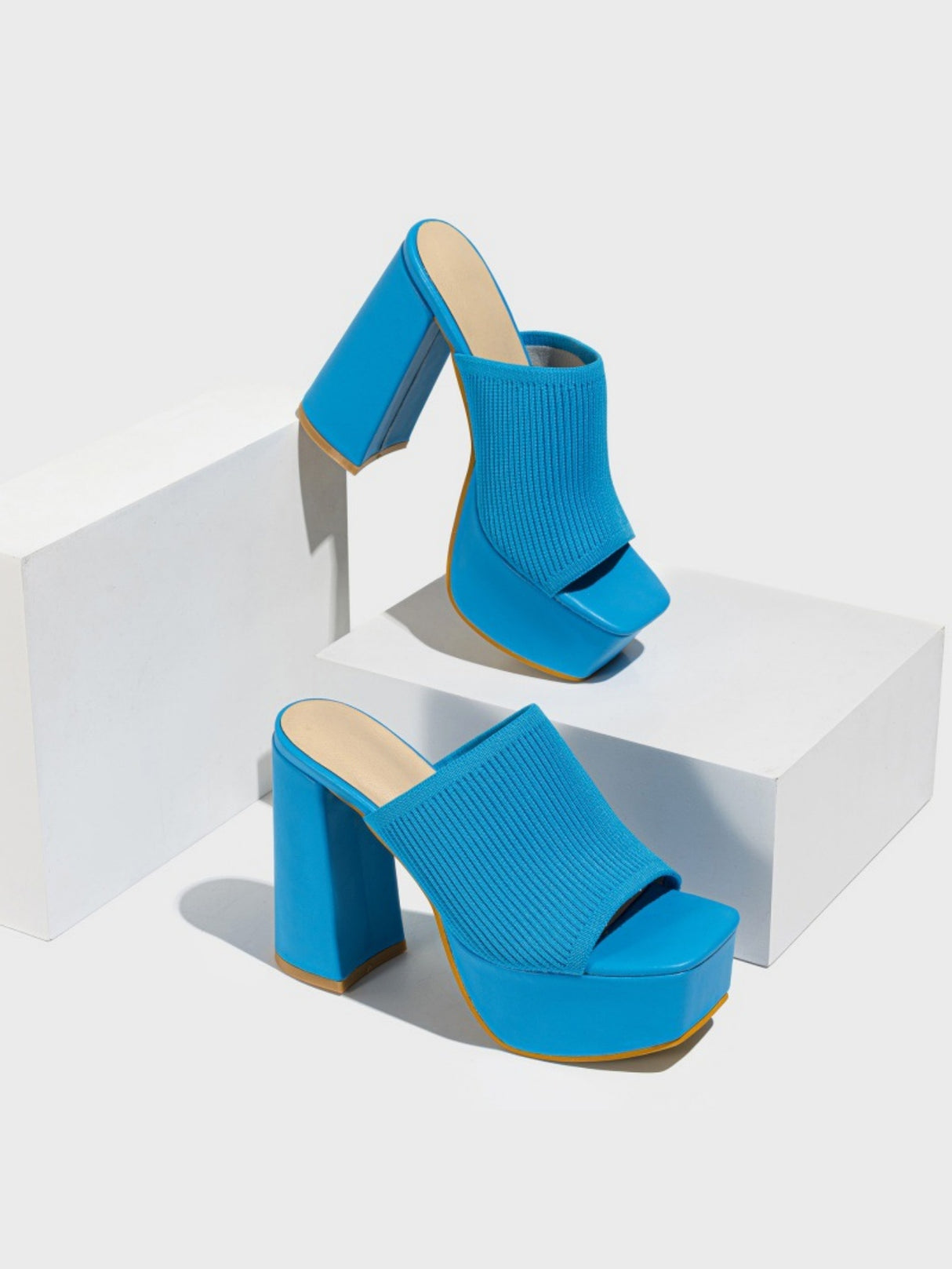Flyknit Fashion Chunky Heel Waterproof Platform Outdoor Street Sandals