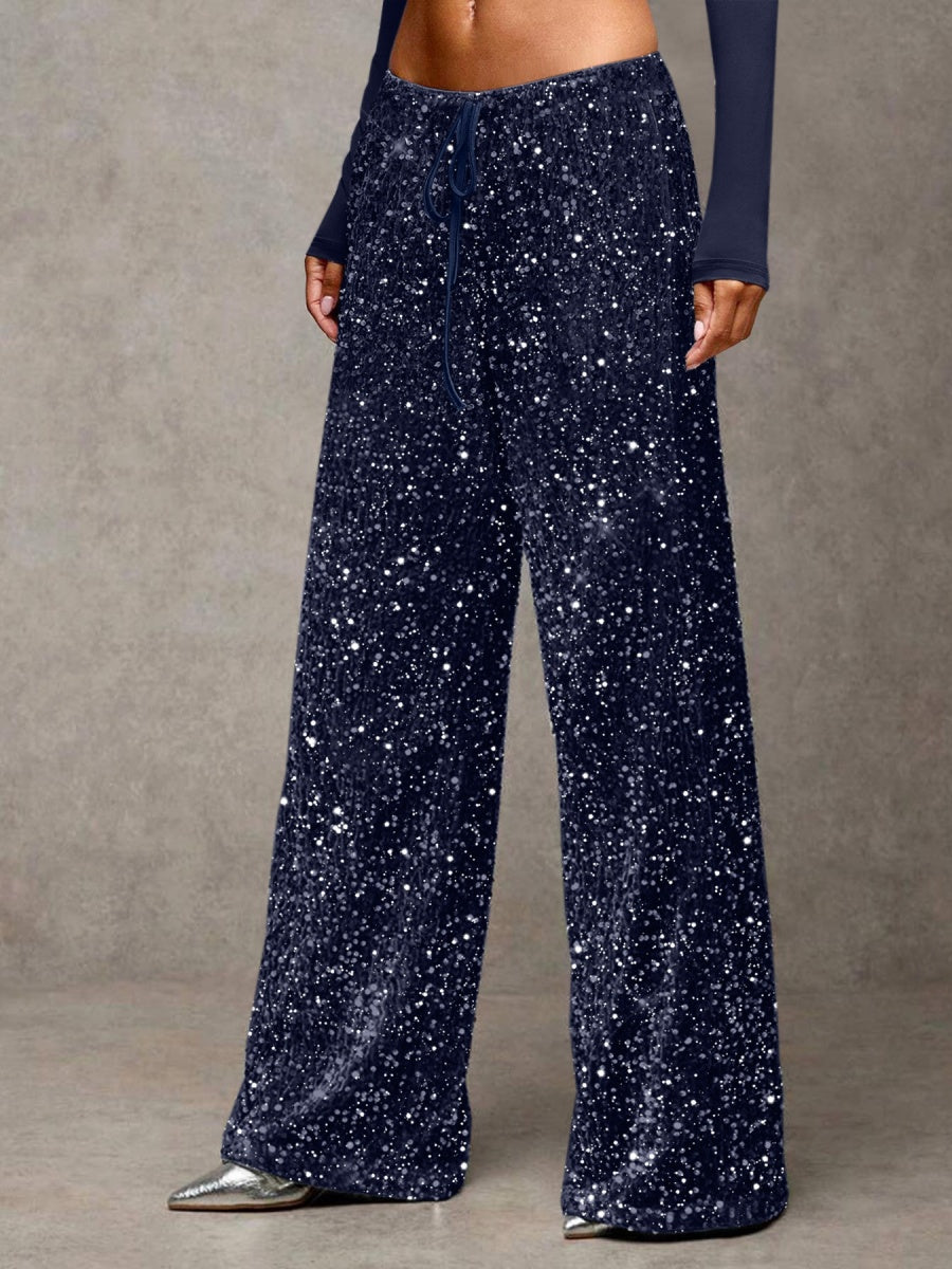 Drawstring Slimming Stretch Straight Leg Trousers